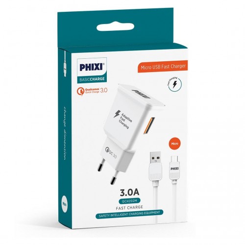 Phixi PCH201M Basic 2.1A Micro USB Kablolu Şarj Cihazı